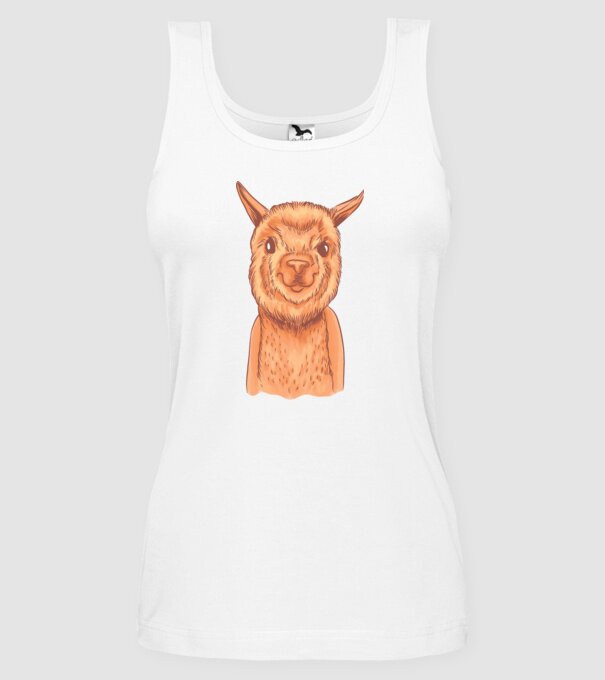 Cap de Alpaca model alb pe tricou