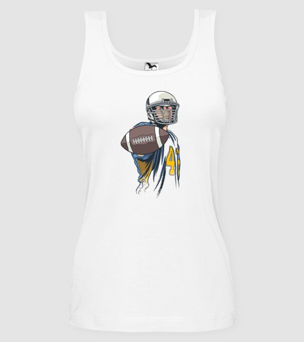 Jucător de fotbal American model alb pe tricou