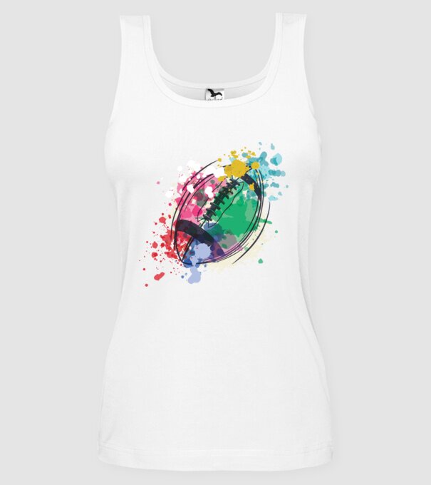 Fotbal american Acuarelă model alb pe tricou