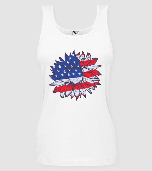 Floarea-soarelui americană Usa Sunflower model alb pe tricou