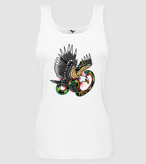 Vultur American model alb pe tricou