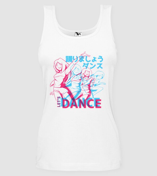 Anime Dance model alb pe tricou