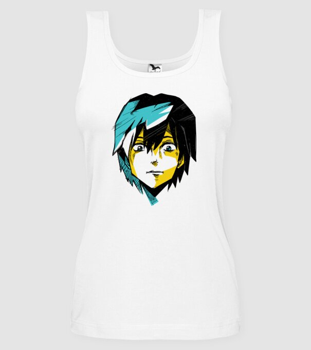 Cap Anime model alb pe tricou