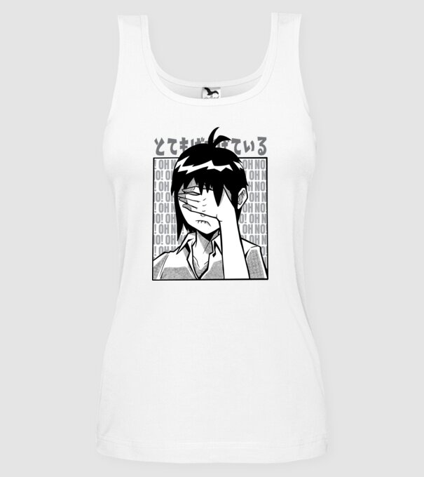 Cap Anime model alb pe tricou
