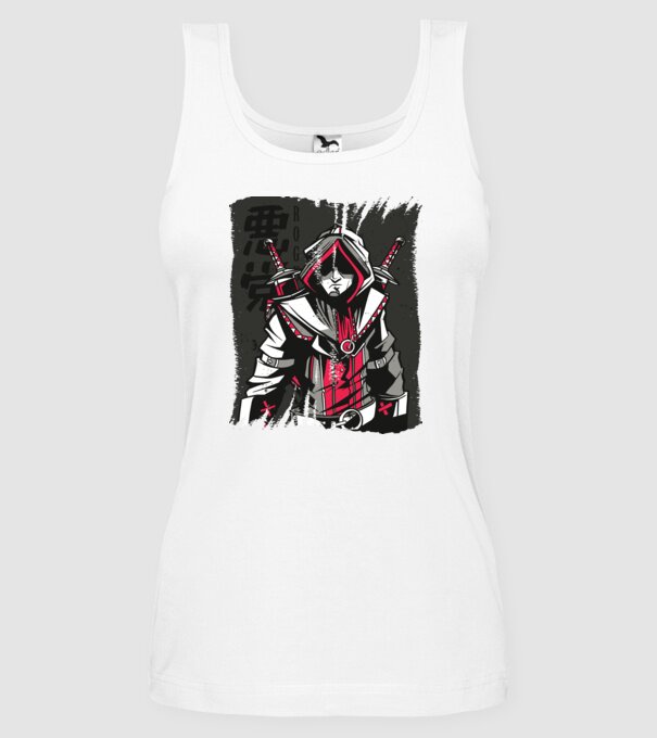 Războinic Anime model alb pe tricou