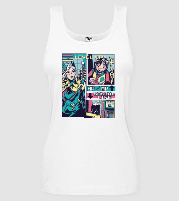 Anime Vaporwave benzi desenate model alb pe tricou