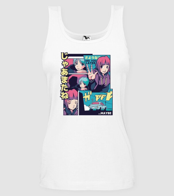 Anime Vaporwave See you Later model alb pe tricou