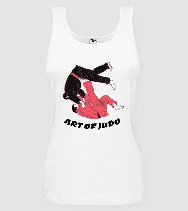 Art of Judo model alb pe tricou