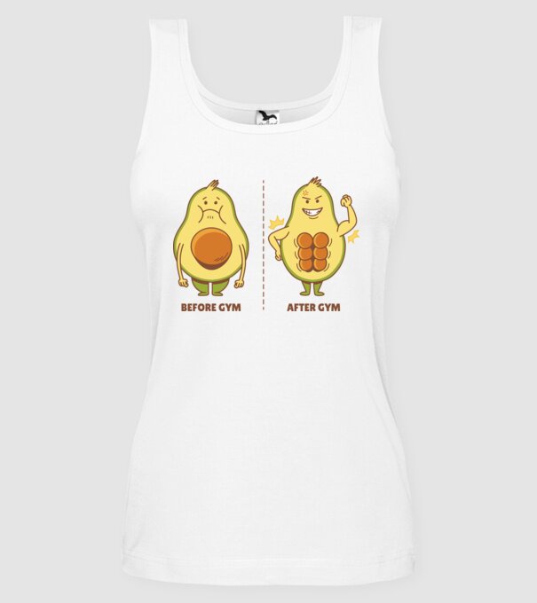 Antrenament Avocado model alb pe tricou