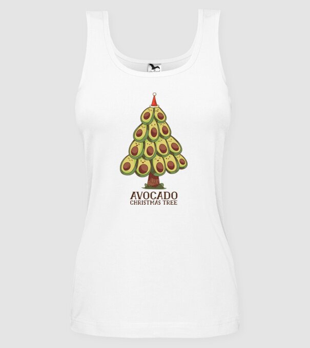 Pom de Crăciun Avocado model alb pe tricou