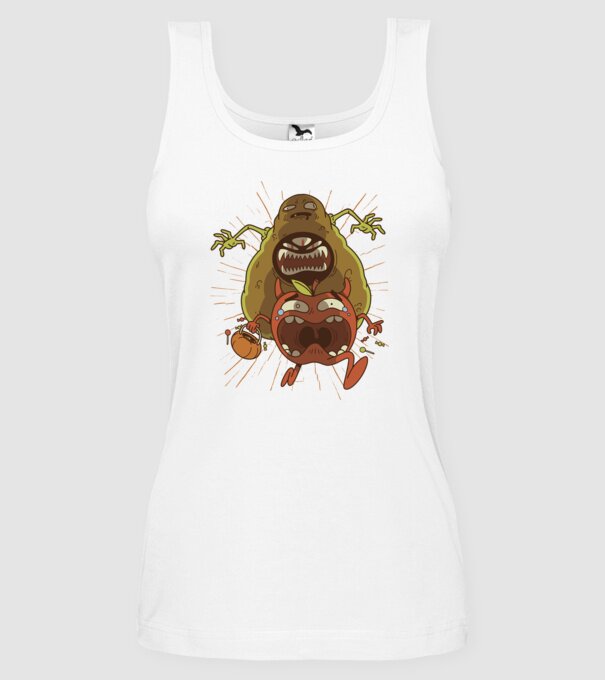 Monstru Avocado model alb pe tricou