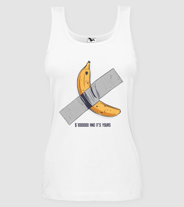 Ultima banană model alb pe tricou