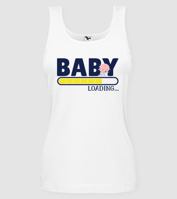 Baby is loading - tricou amuzant pentru mămici model alb pe tricou