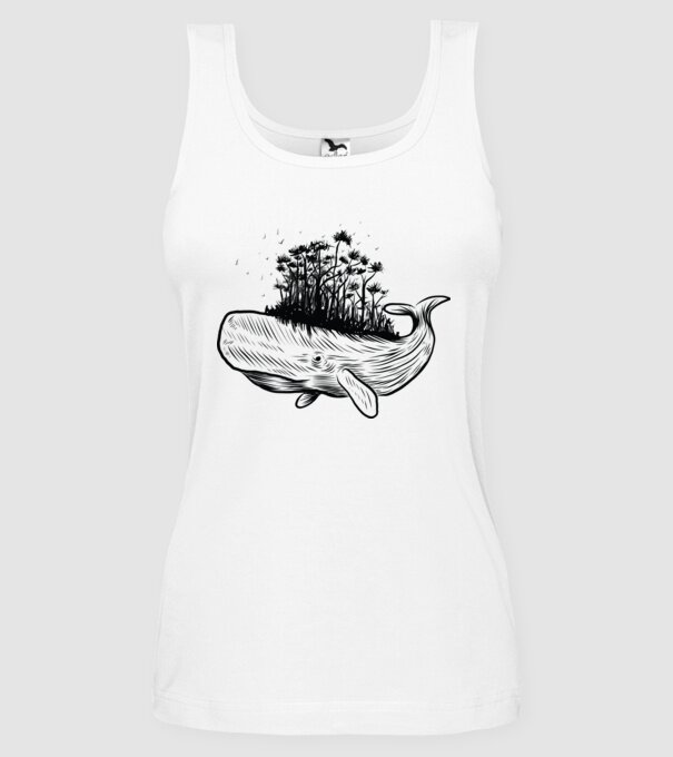 Balenă Natură model alb pe tricou