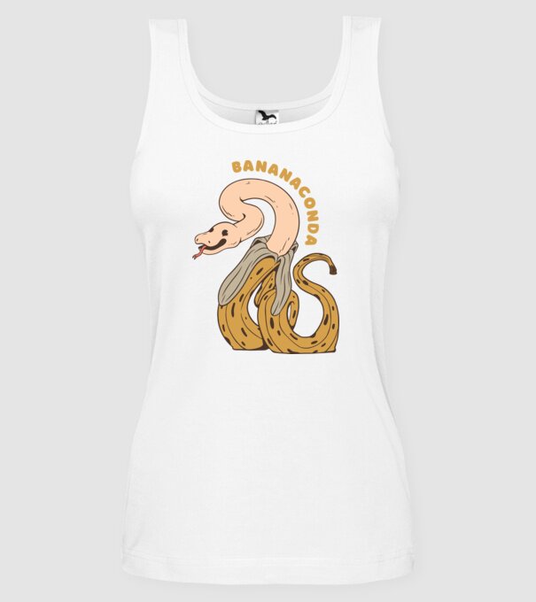 Bananaconda model alb pe tricou