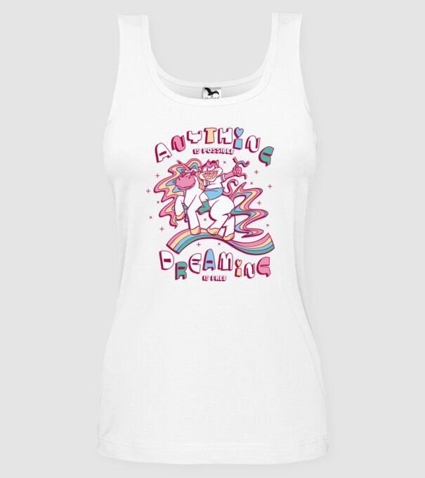 Orice este posibil Unicorn model alb pe tricou