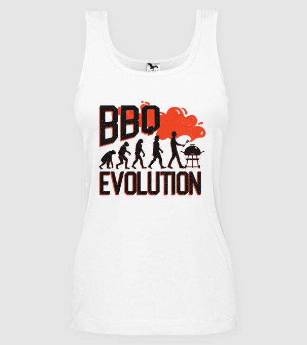 BBQ Evoluție Grătar model alb pe tricou
