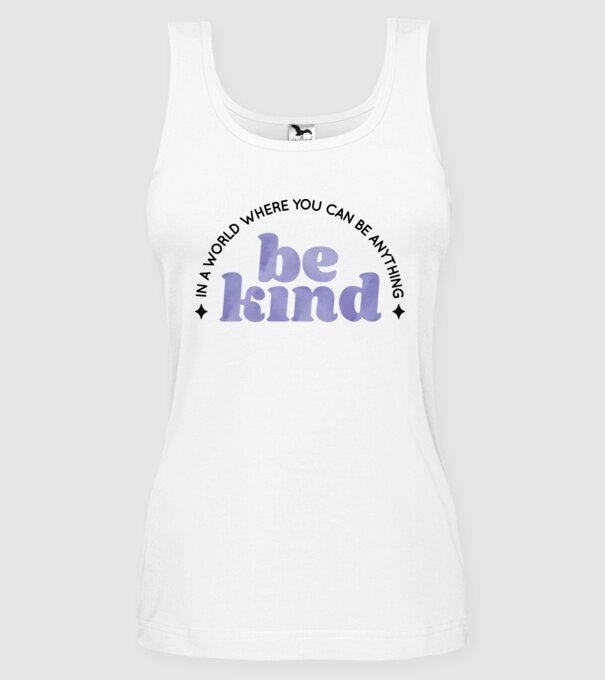 Be kind model alb pe tricou