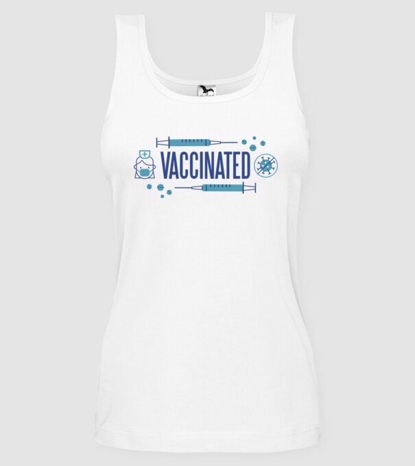 Sunt vaccinat model alb pe tricou