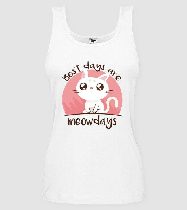 Best days are Meowdays model alb pe tricou