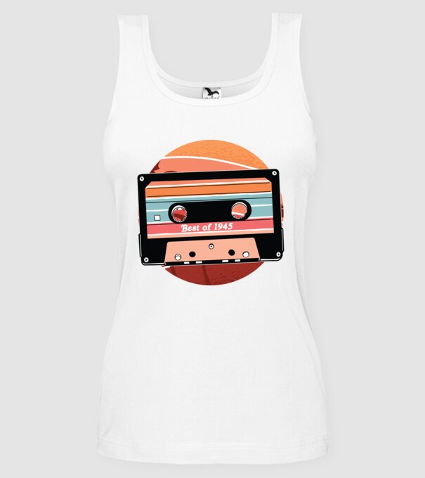 Best of 1945 retro Tape Birthday model alb pe tricou