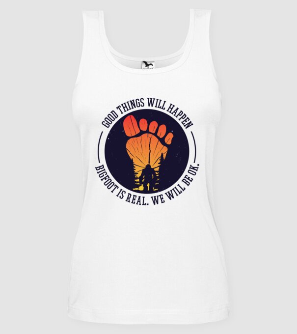 Bigfoot is real model alb pe tricou