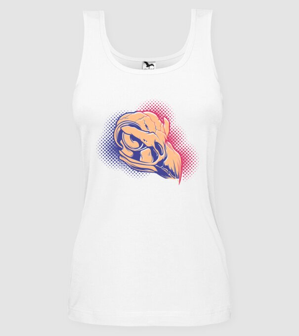 Bird skull model alb pe tricou