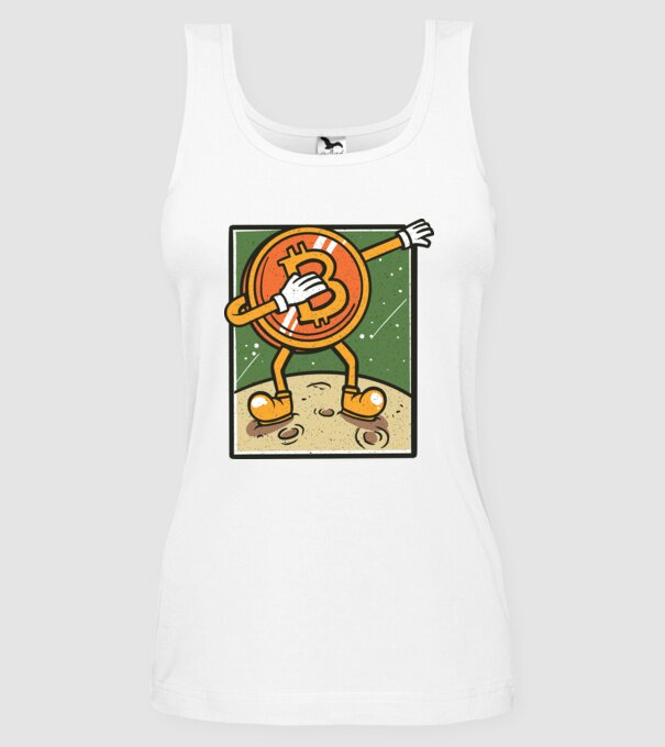 Bitcoin DAB model alb pe tricou
