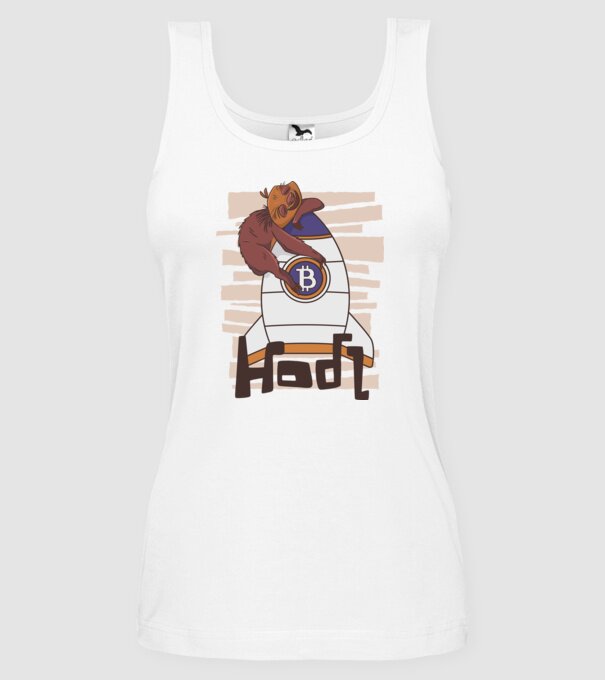 Bitcoin Hodl Leneș model alb pe tricou