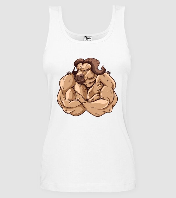 Puternic ca un bivol model alb pe tricou