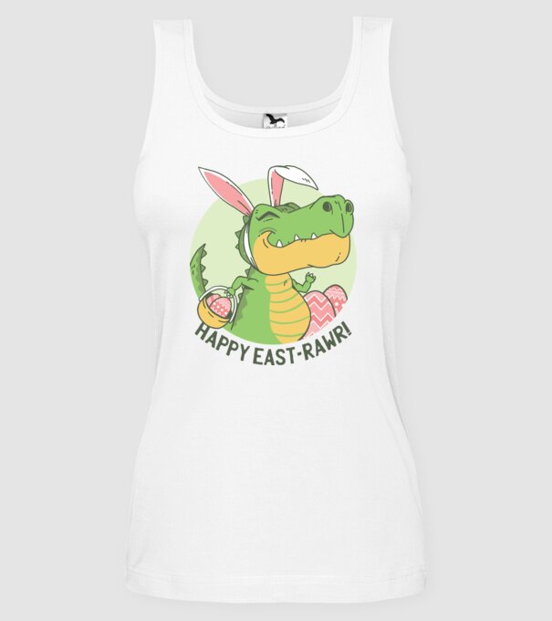 Paște Fericit tricou cu dinozaur model alb pe tricou
