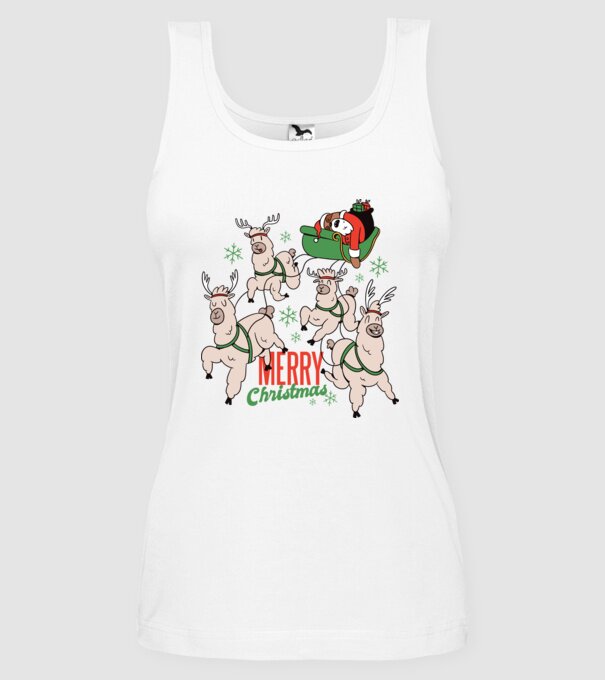 Crăciun Fericit Moș Crăciun Leneș model alb pe tricou