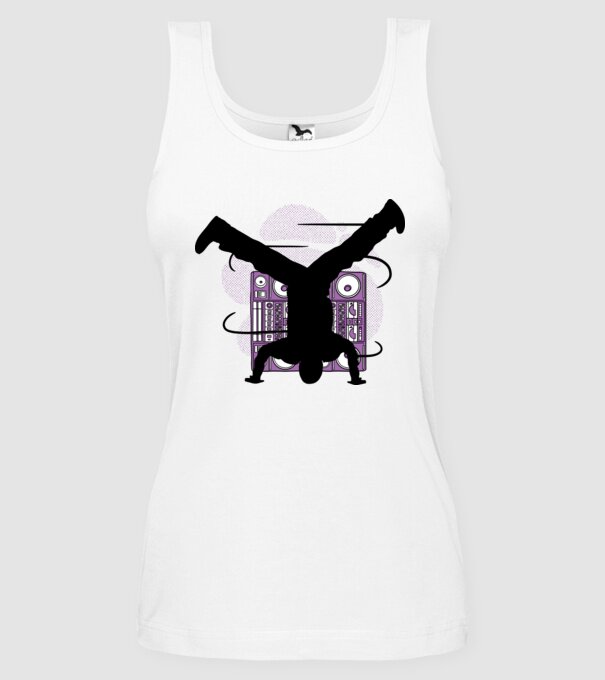 Dansator Break model alb pe tricou