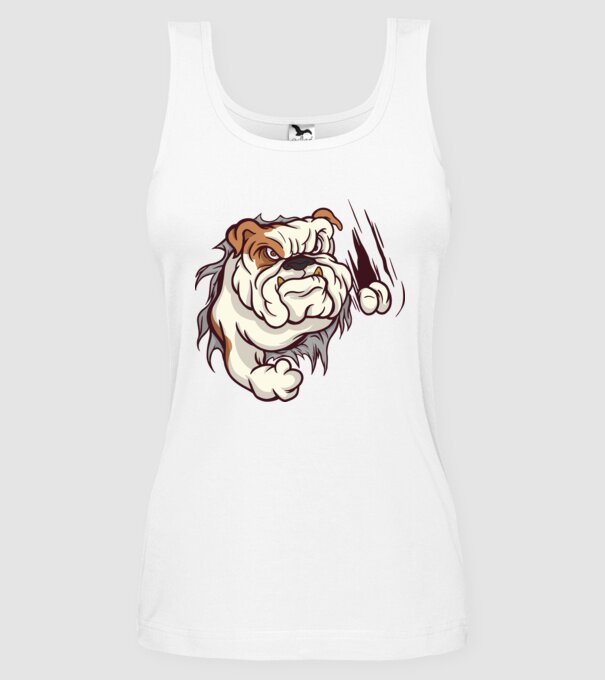 Bulldog model alb pe tricou