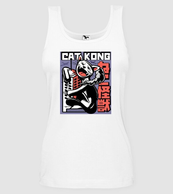 Cat Kong model alb pe tricou