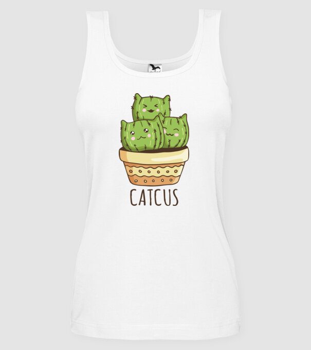 Catcus Pisică Cactus model alb pe tricou