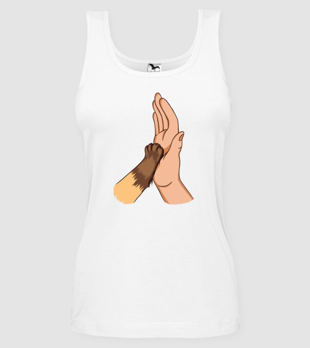 Labă de Pisică model alb pe tricou