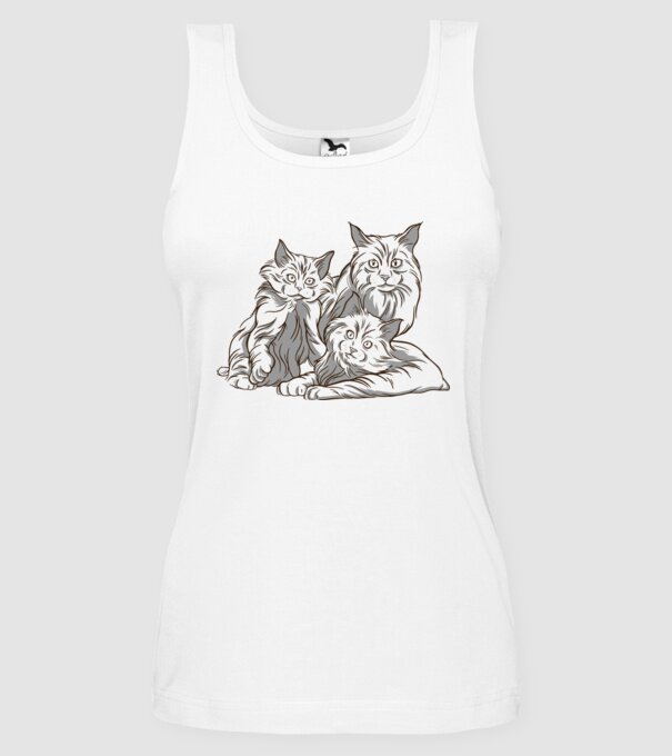 Pisicuțe model alb pe tricou