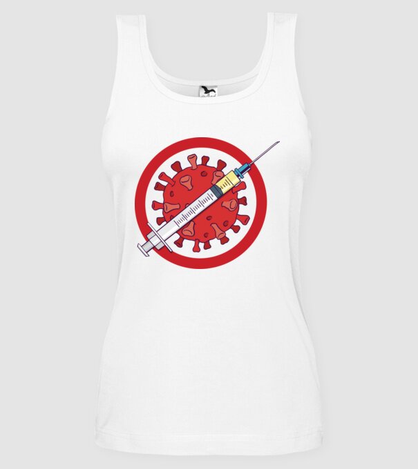 Vaccin virus (?) model alb pe tricou