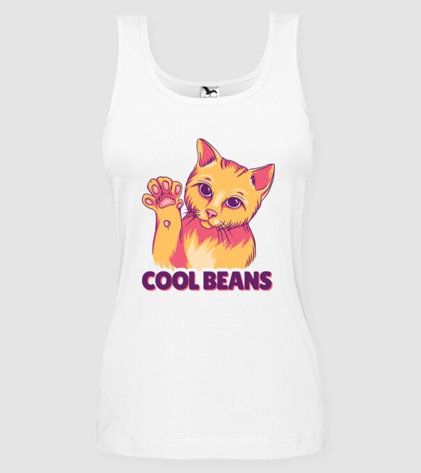 Cool Beans - talpă pisică model alb pe tricou