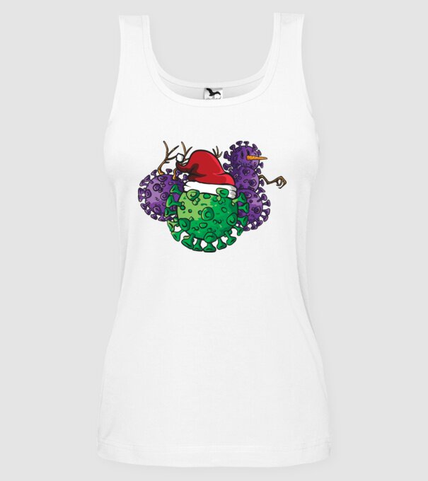 Christmas Covid model alb pe tricou