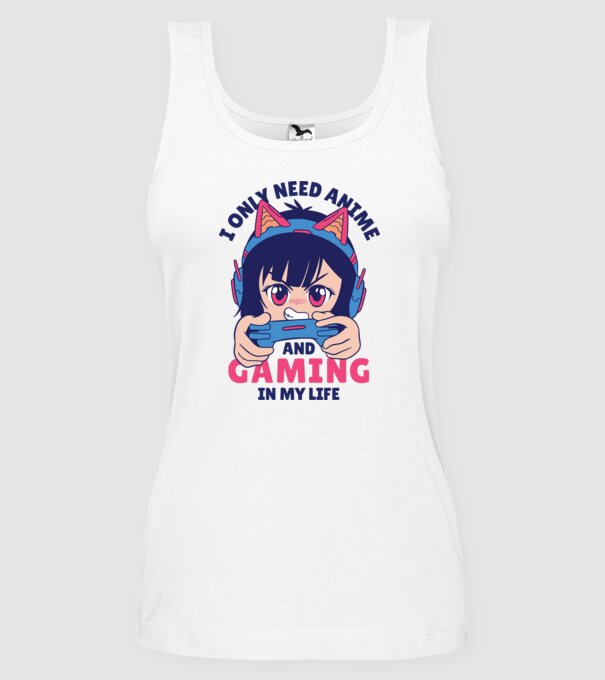 Am nevoie doar de Anime și Jocuri model alb pe tricou