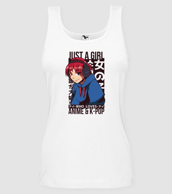 Doar o fată căreia îi place Anime și K-Pop model alb pe tricou
