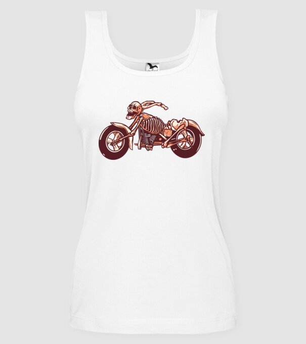 Motocicletă cu Schelet model alb pe tricou