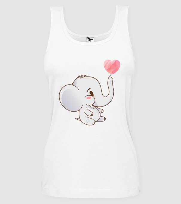 Elefant drăguț model alb pe tricou