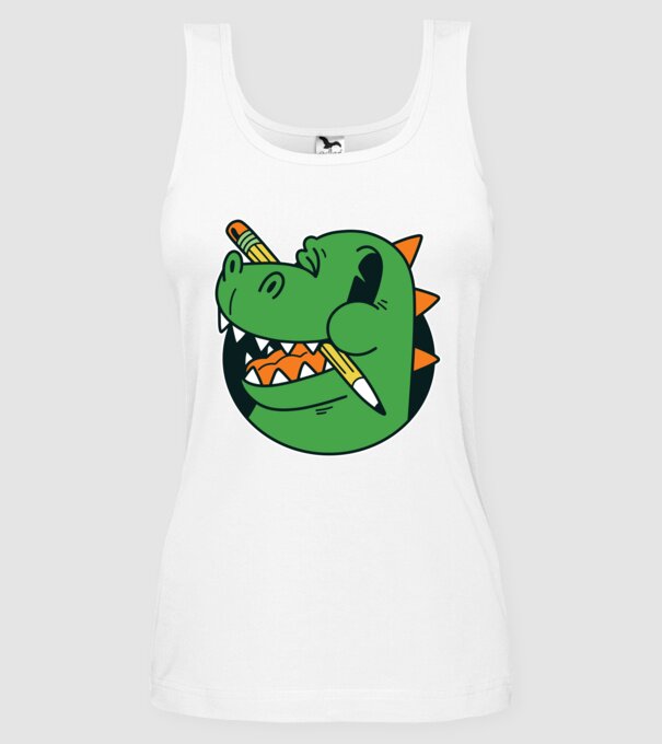 Elev Dinozaur drăguț model alb pe tricou