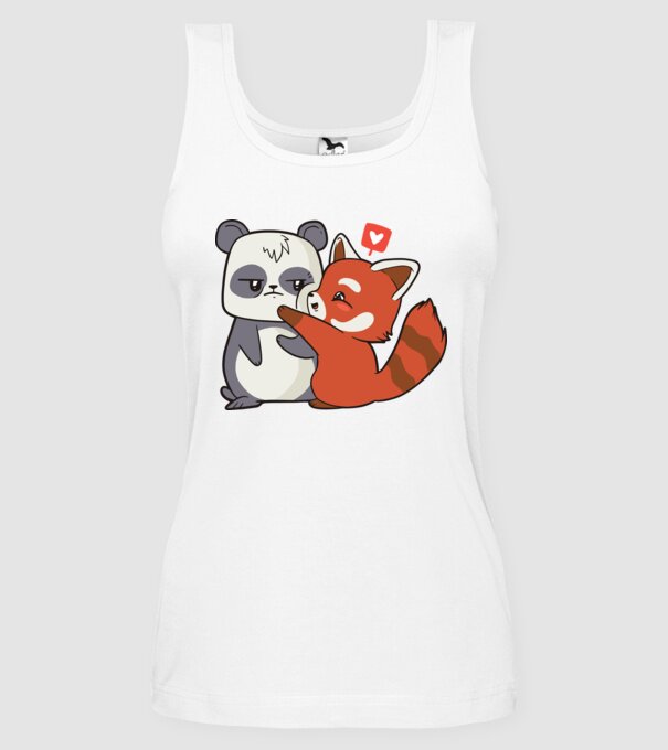 Panda drăguț Dragoste model alb pe tricou