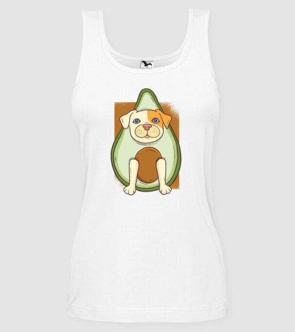 Pitbull Drăguț Avocado model alb pe tricou