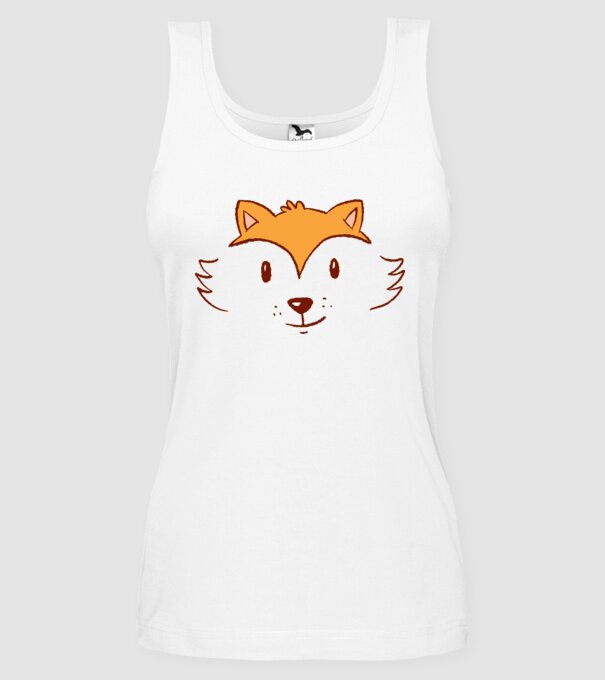 Cap de vulpe drăguț model alb pe tricou