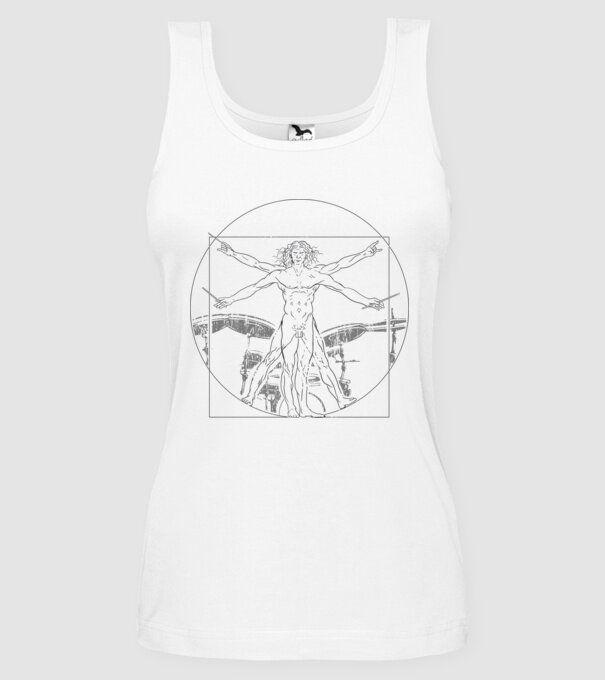 Da Vinci tobe model alb pe tricou